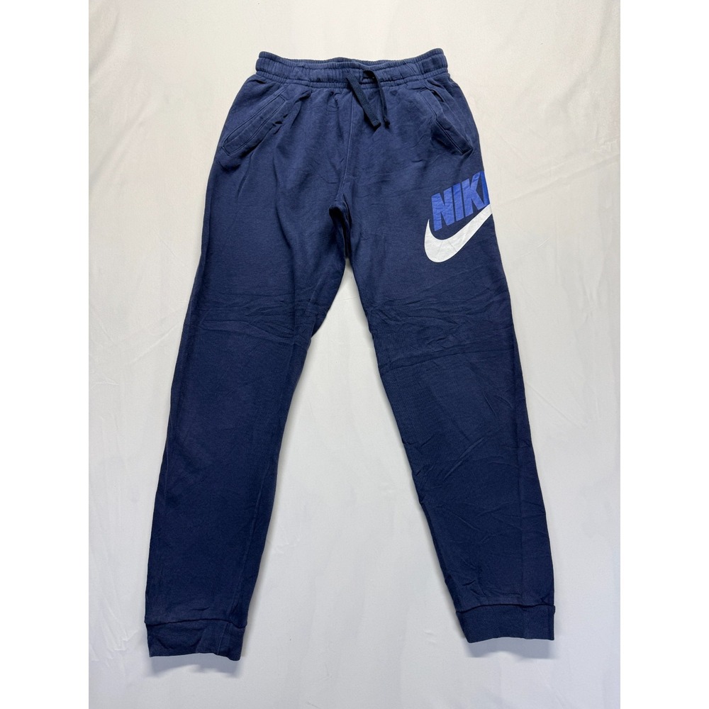 Nike Sportswear Club Fleece Jogger Pants Kids XL Blue Graphic Logo Standard‎ Fit